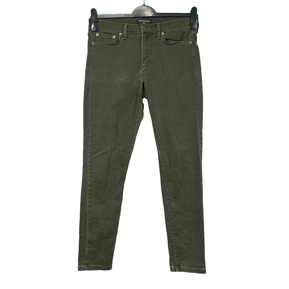 BANANA REPUBLIC Skinny DARK GREEN Stretch Denim MID-RISE WOMEN'S Jeans 28/6